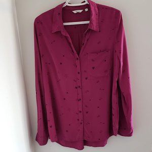 Reitman button up pink blouse